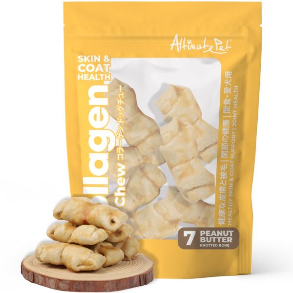 Altimate Pet Peanut Butter Knotted Bone Collagen Dog Chews 7pcs Online