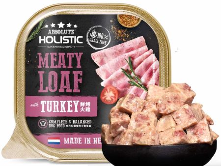 $1 ONLY: Absolute Holistic Turkey Complete & Balanced Meaty Loaf Wet Tray Dog Food 100g Fashion