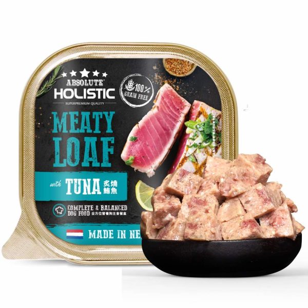 $1 ONLY: Absolute Holistic Tuna Complete & Balanced Meaty Loaf Wet Tray Dog Food 100g Cheap