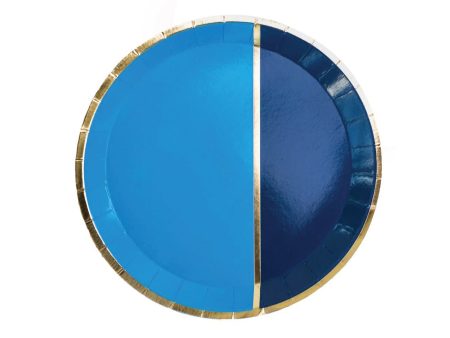 Blue & Gold Markle Dessert Plates 8ct For Discount