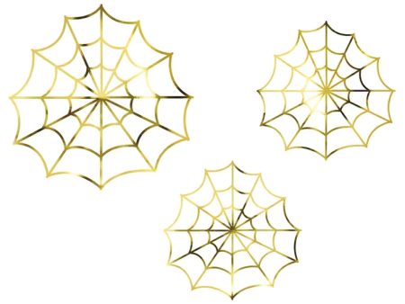 Gold Spiderweb Paper Decorations 3ct Hot on Sale