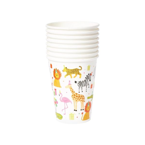 Party Animals Birthday Paper Cups & Straws 8ct Online Hot Sale