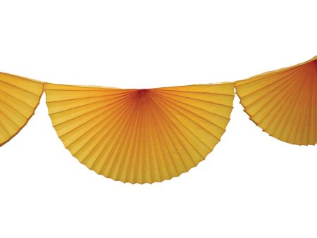 Golden Yellow Bunting Fan Garland 10ft For Sale