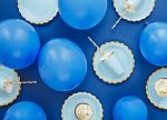 Light Blue & Gold Scalloped Dessert Plates 6ct Fashion