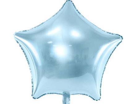 Light Blue Star Foil Balloon 19in For Discount