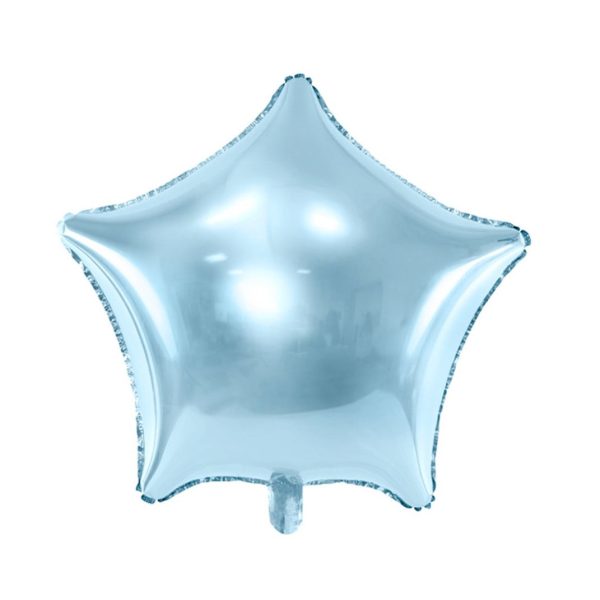 Light Blue Star Foil Balloon 19in For Discount