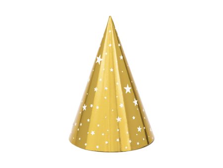 Gold Star Party Hats 6ct Cheap