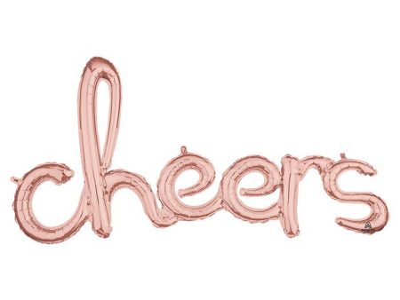 Rose Gold Cheers Cursive Letter Balloon 40in Online Hot Sale