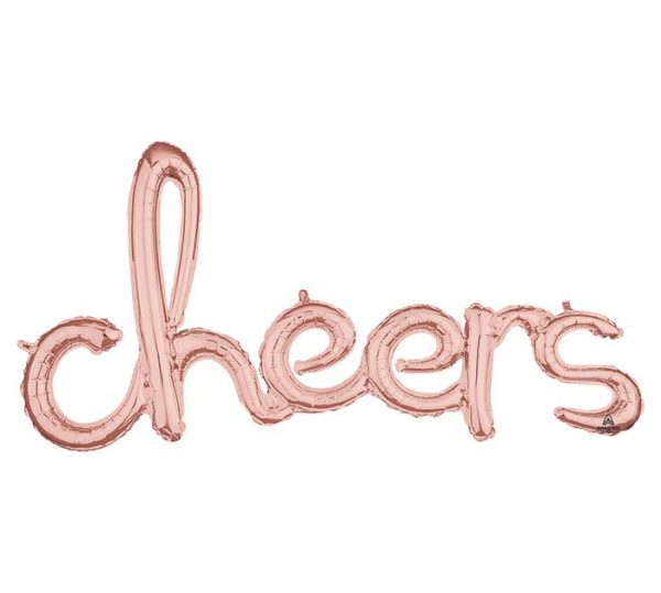 Rose Gold Cheers Cursive Letter Balloon 40in Online Hot Sale