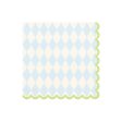 Blue & Cream Rhombus Scalloped Lunch Napkins 20ct Online Sale