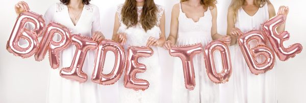 Air-Filled Rose Gold Bride to Be Balloon Banner on Sale