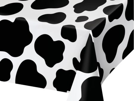 Cow Print Farm Plastic Table Cover Hot on Sale