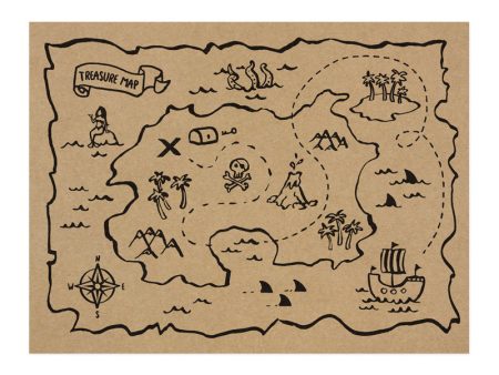 Pirate Treasure Map Paper Placemats 6ct on Sale