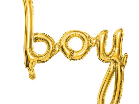 Gold Boy Letter Balloon Banner 25in Cheap