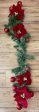 Christmas Garland with Poinsettia flowers and red christmas balls on Sale