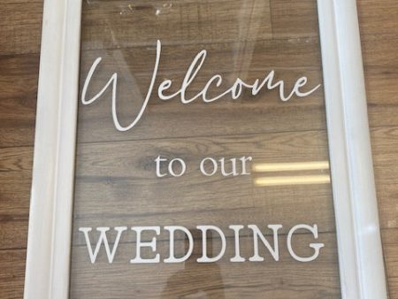 Welcome to our Wedding in Glass frame white Discount