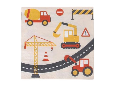 Construction Site Lunch Napkins 20ct For Discount