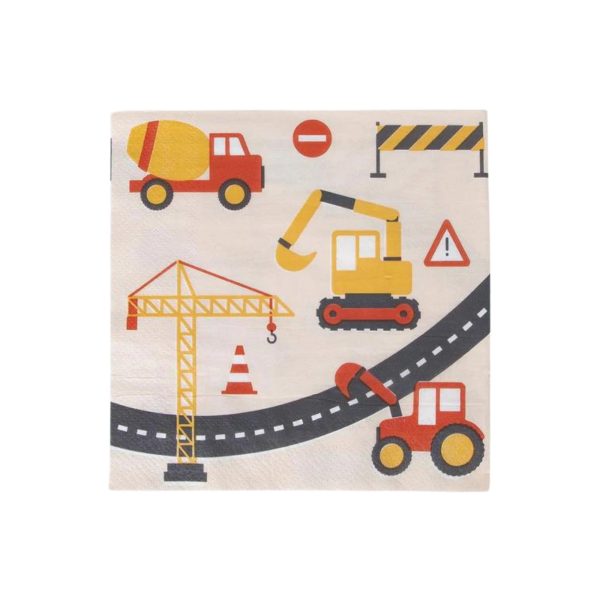 Construction Site Lunch Napkins 20ct For Discount