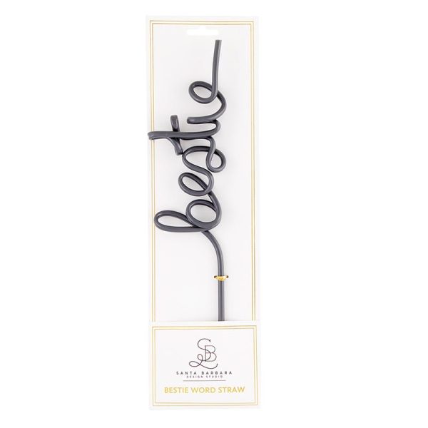 Black Bestie Plastic Word Straw 1ct Online Hot Sale