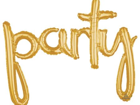 Gold Party Cursive Letter Balloon 39in Online Sale