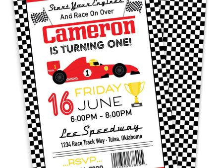 Race Car Birthday Party Invitation Fashion