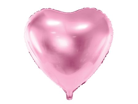 Metallic Light Pink Heart Foil Balloon 18in For Sale