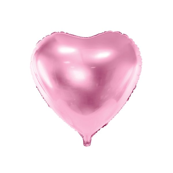 Metallic Light Pink Heart Foil Balloon 18in For Sale