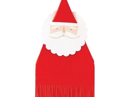 Santa Napkin Rings & Red Fringe Paper Guest Towels 18ct Online