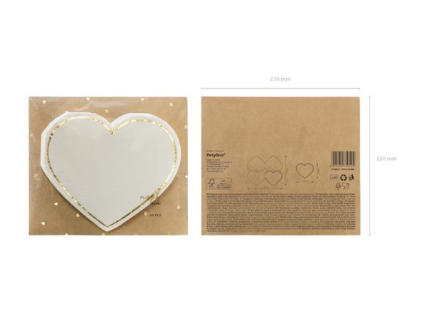 White Heart Shaped Dessert Napkins 20ct Cheap