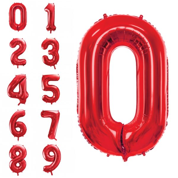 34  Red Number Balloon 0-9 Fashion