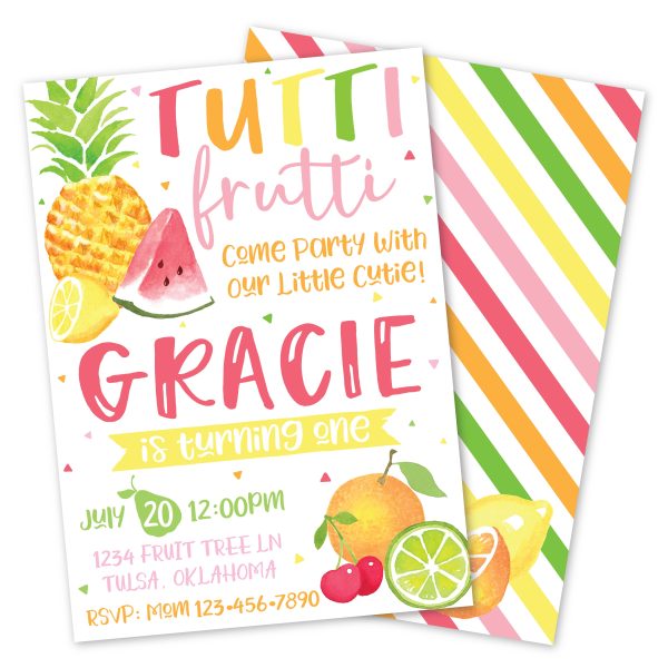 Tutti Frutti Birthday Party Invitation Fashion