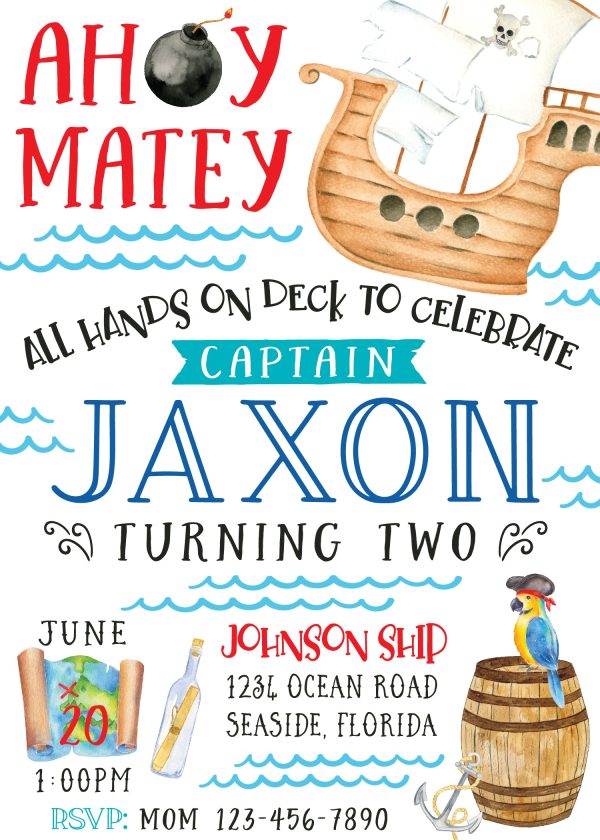 Pirate Birthday Party Invitation Online now