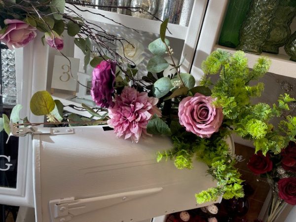 Purple and Blush Green Accent Flower For Cheap