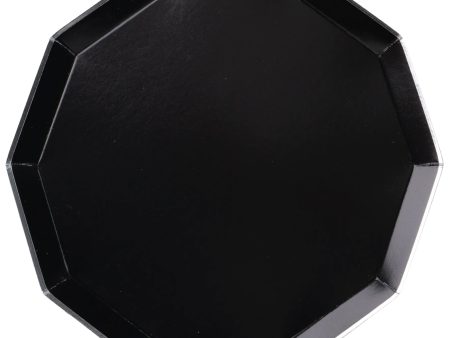 Black Noir Decagonal Dinner Plates 8ct For Discount