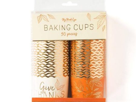 Orange & Cream Give Thanks Baking Cups 50ct on Sale