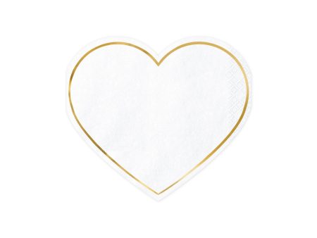 White Heart Shaped Dessert Napkins 20ct Cheap