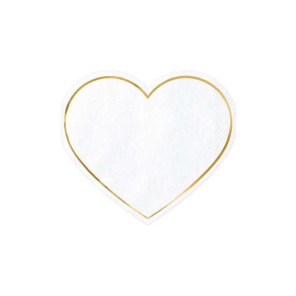 White Heart Shaped Dessert Napkins 20ct Cheap