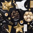 Black & Gold Star Dessert Plates Hot on Sale