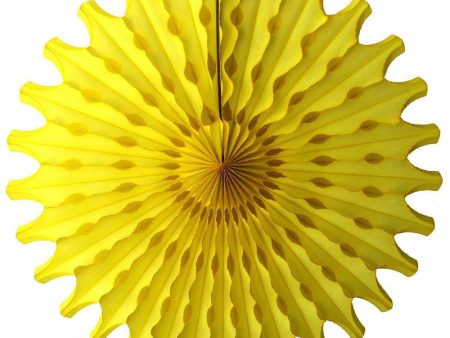 Yellow Tissue Paper Fan 18  Sale