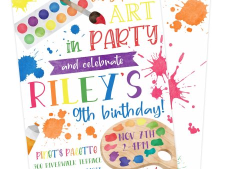 Art Party Birthday Invitation Online Hot Sale