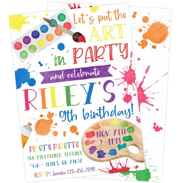 Art Party Birthday Invitation Online Hot Sale