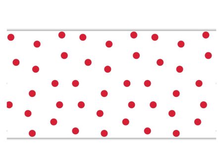 White & Red Polka Dot Paper Table Runner 4ft Online Hot Sale