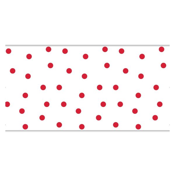 White & Red Polka Dot Paper Table Runner 4ft Online Hot Sale