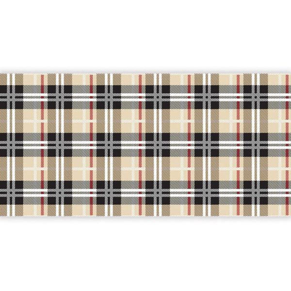 Brown Plaid Paper Table Runner 25ft on Sale