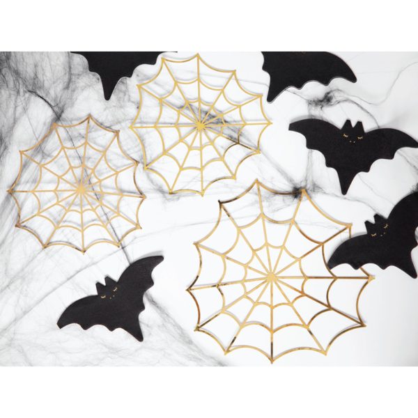 Gold Spiderweb Paper Decorations 3ct Hot on Sale