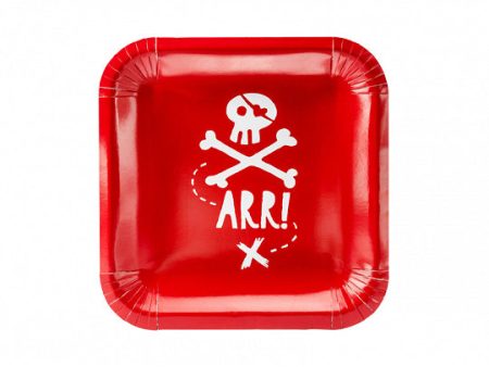 Red Pirate Dessert Plates 6ct For Sale