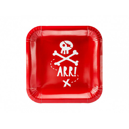 Red Pirate Dessert Plates 6ct For Sale