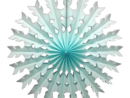 Light Blue Tissue Paper Snowflake 22in For Sale