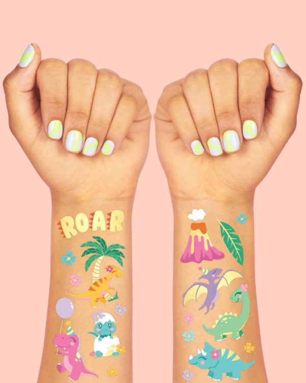 Girl Dinosaur Temporary Tattoo Sheets 2ct Online Sale