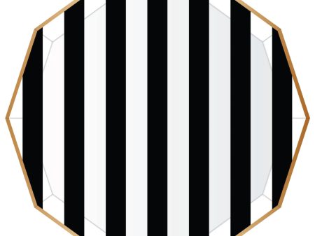 Black Noir Cabana Striped Dinner Plates 8ct Discount